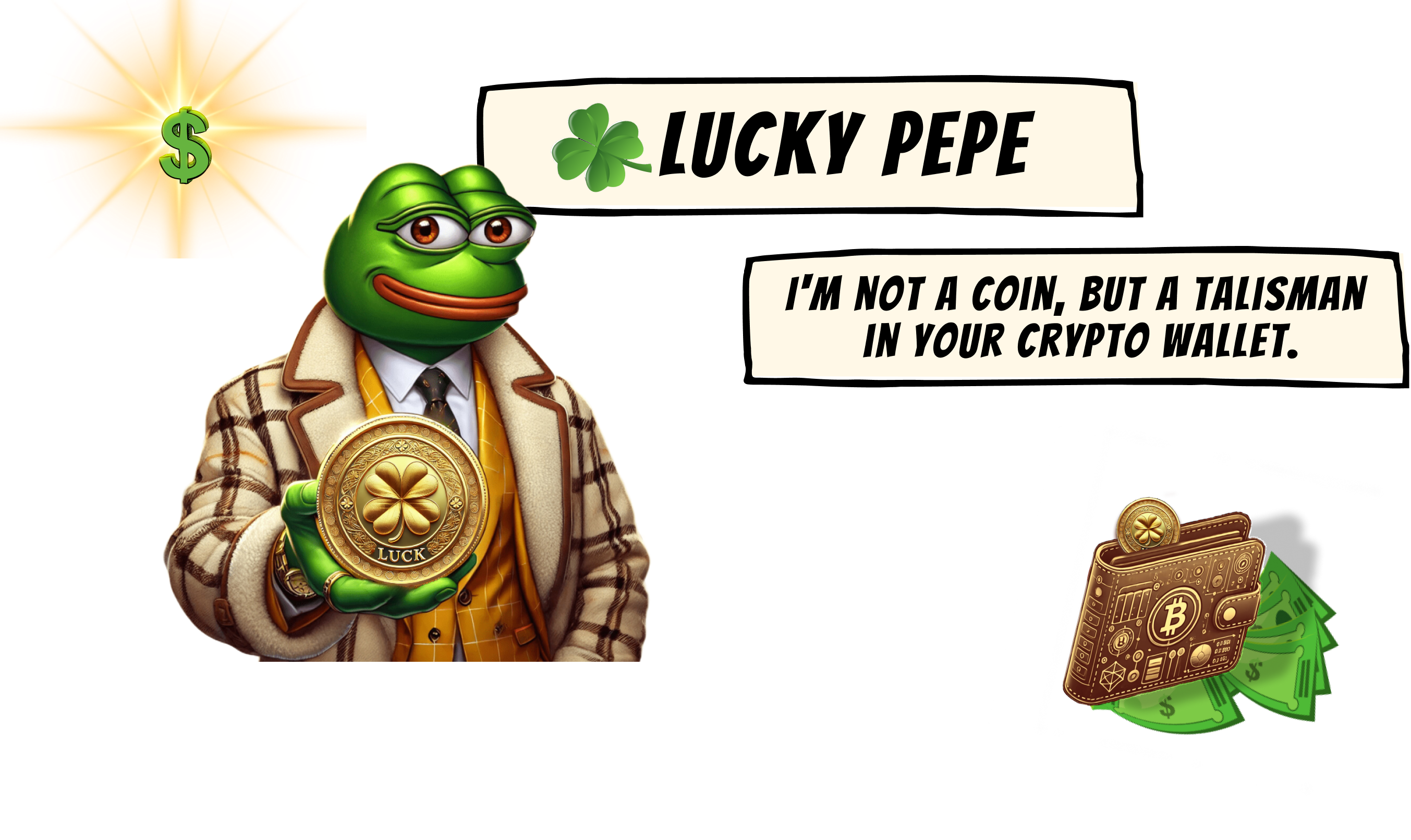 LUCKY PEPE I'm not a coin, but a talisman in your crypto wallet.